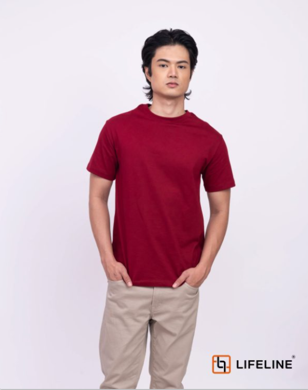 Lifeline Round neck T-shirt (Berry Red)